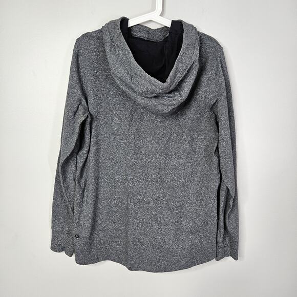 Lululemon Split Pullover Hoodie Womens Size 8 Heathered Speckled Black LS - Picture 2 of 6